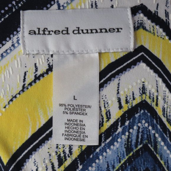 Alfred Dunner Zig Zag Print 3/4 Sleeve Pullover Textured Blouse Size L (C1047) - Picture 6 of 6